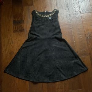 Blush US Angels girls black & gold dress size 14